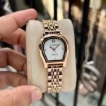 Diamond Series Elegant Women’s Watch – Curved Rose Gold Edition