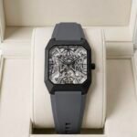 Gunmetal Open Heart Men’s Designer Watch – Premium Silicone Strap