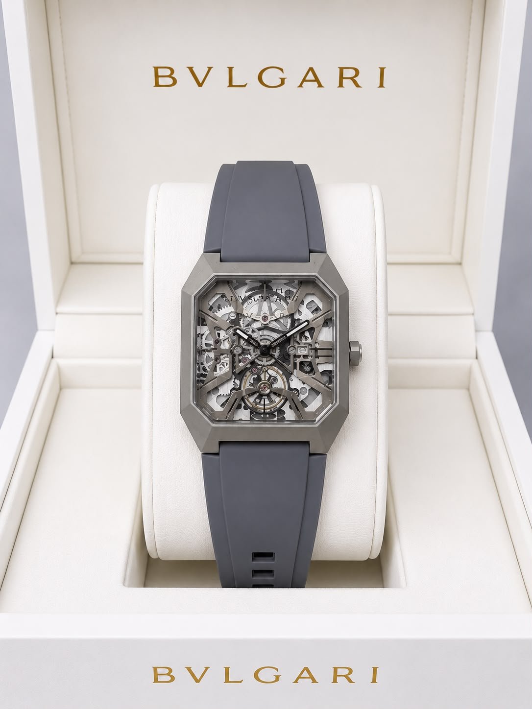 Gunmetal Open Heart Men's Designer Watch – Premium Silicone Strap