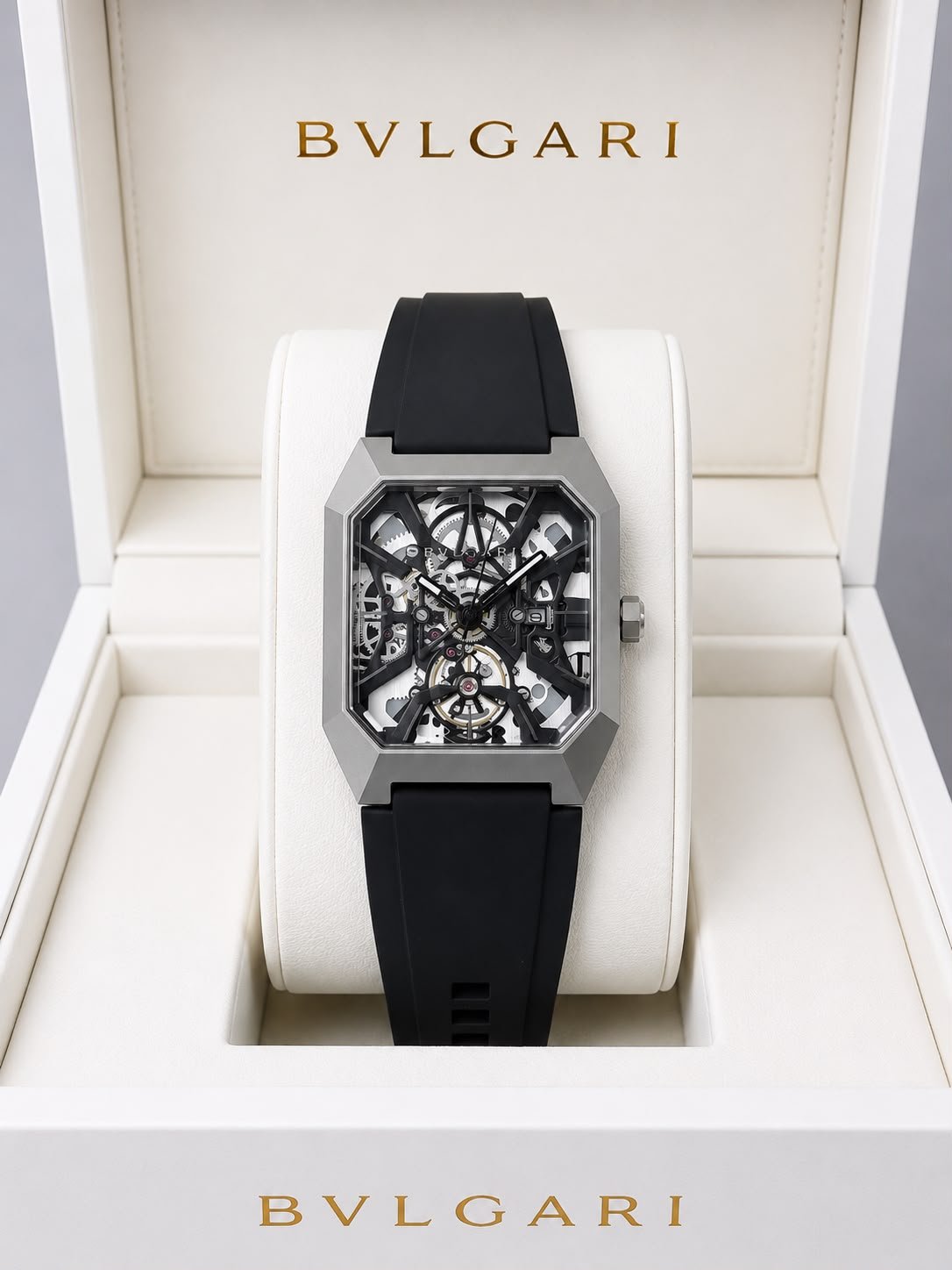 Gunmetal Open Heart Men's Designer Watch – Premium Silicone Strap