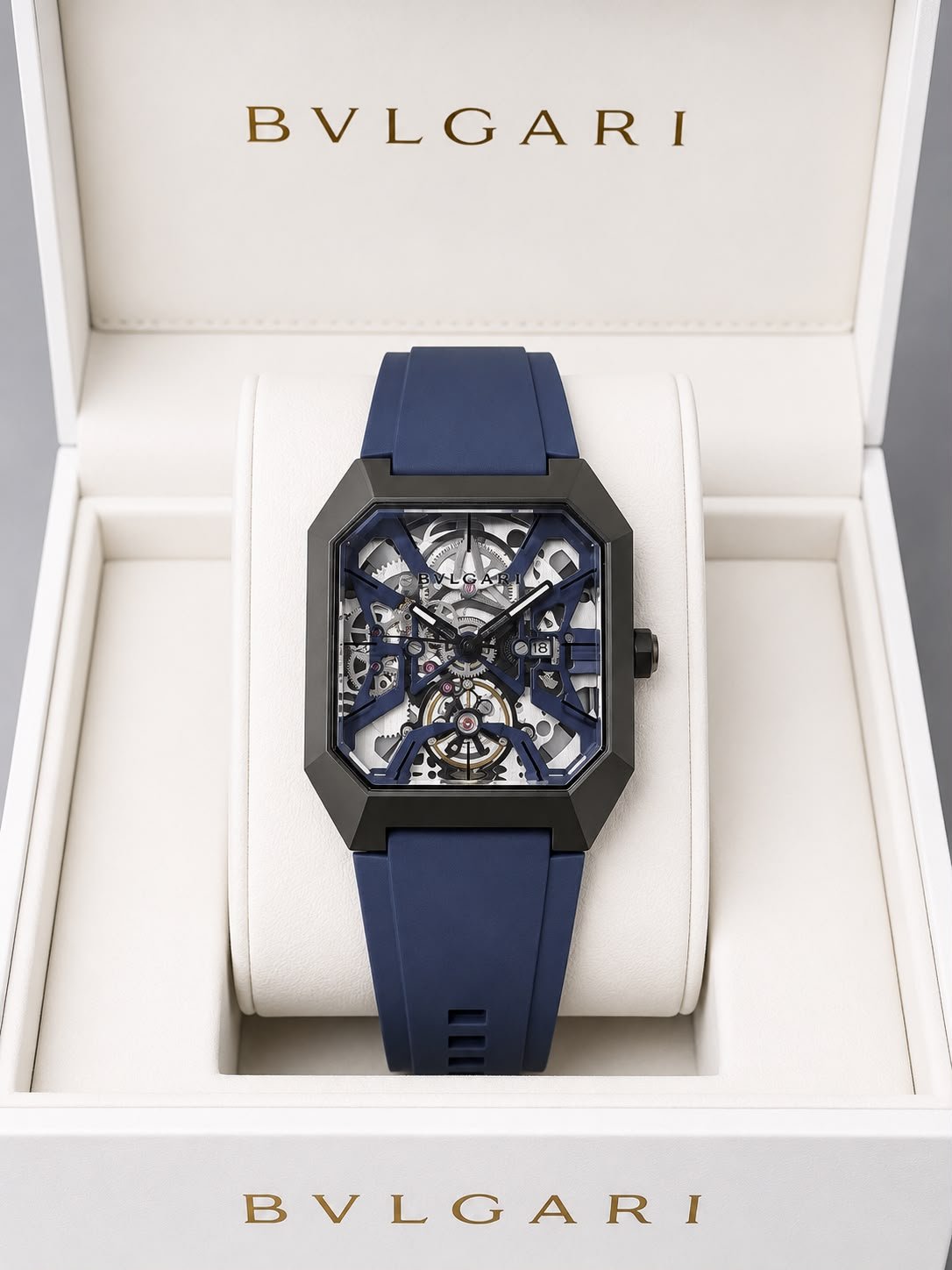 Gunmetal Open Heart Men's Designer Watch – Premium Silicone Strap
