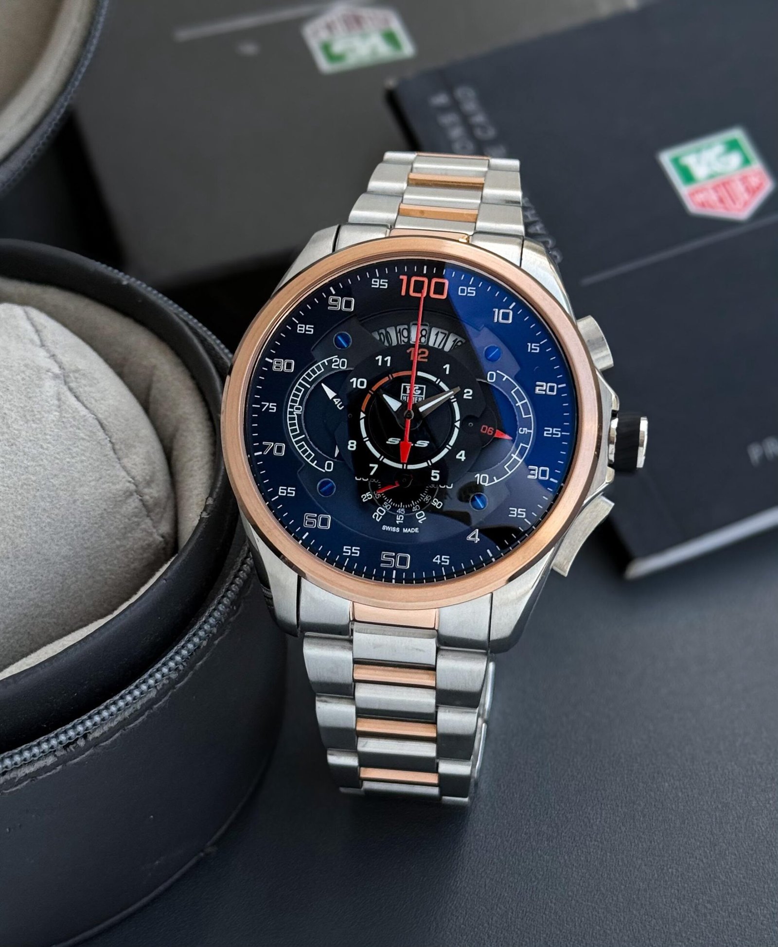 Premium Two-Tone Chronograph Men's Watch – Sapphire Glass Edition