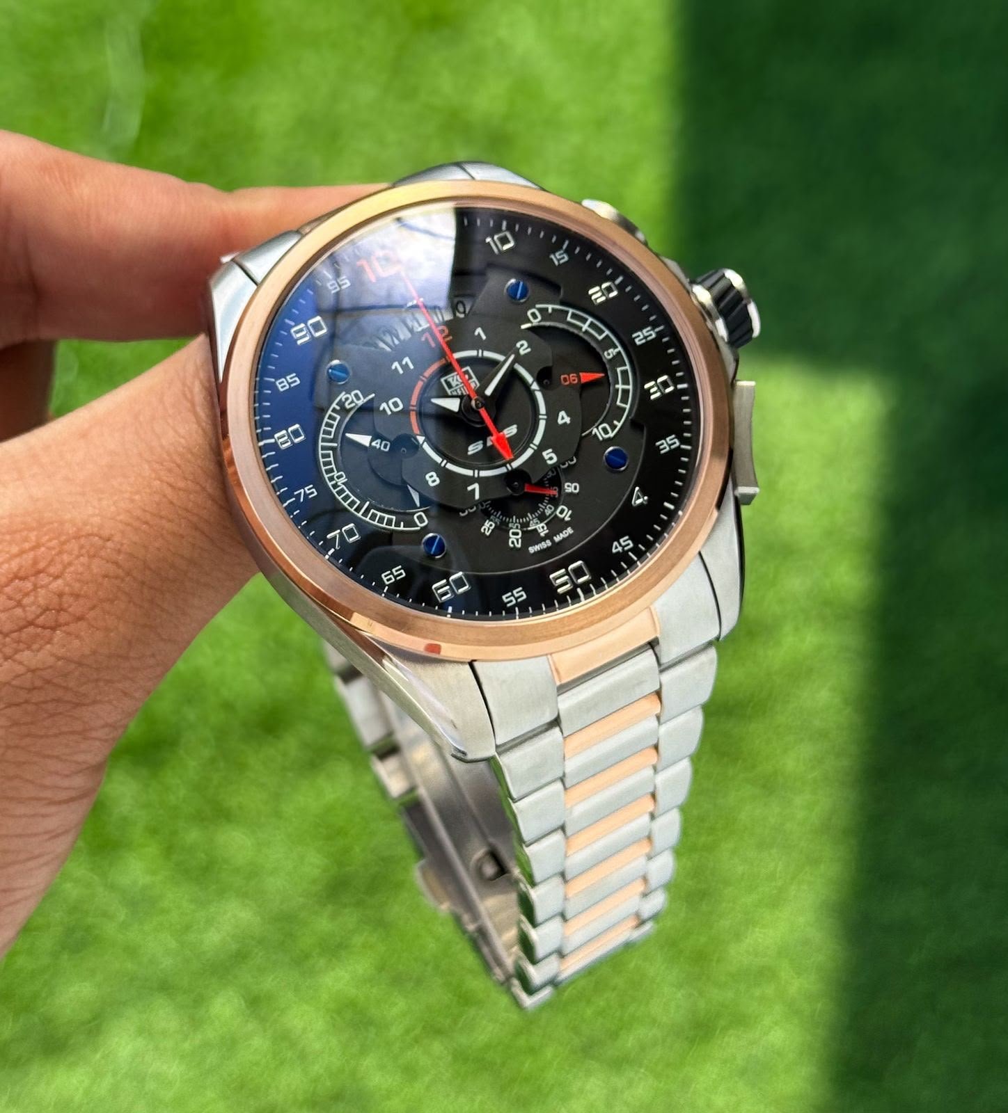 Premium Two-Tone Chronograph Men's Watch – Sapphire Glass Edition