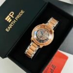 Rose Gold Skeleton Women’s Fashion Watch – Open-Heart Dial Edition