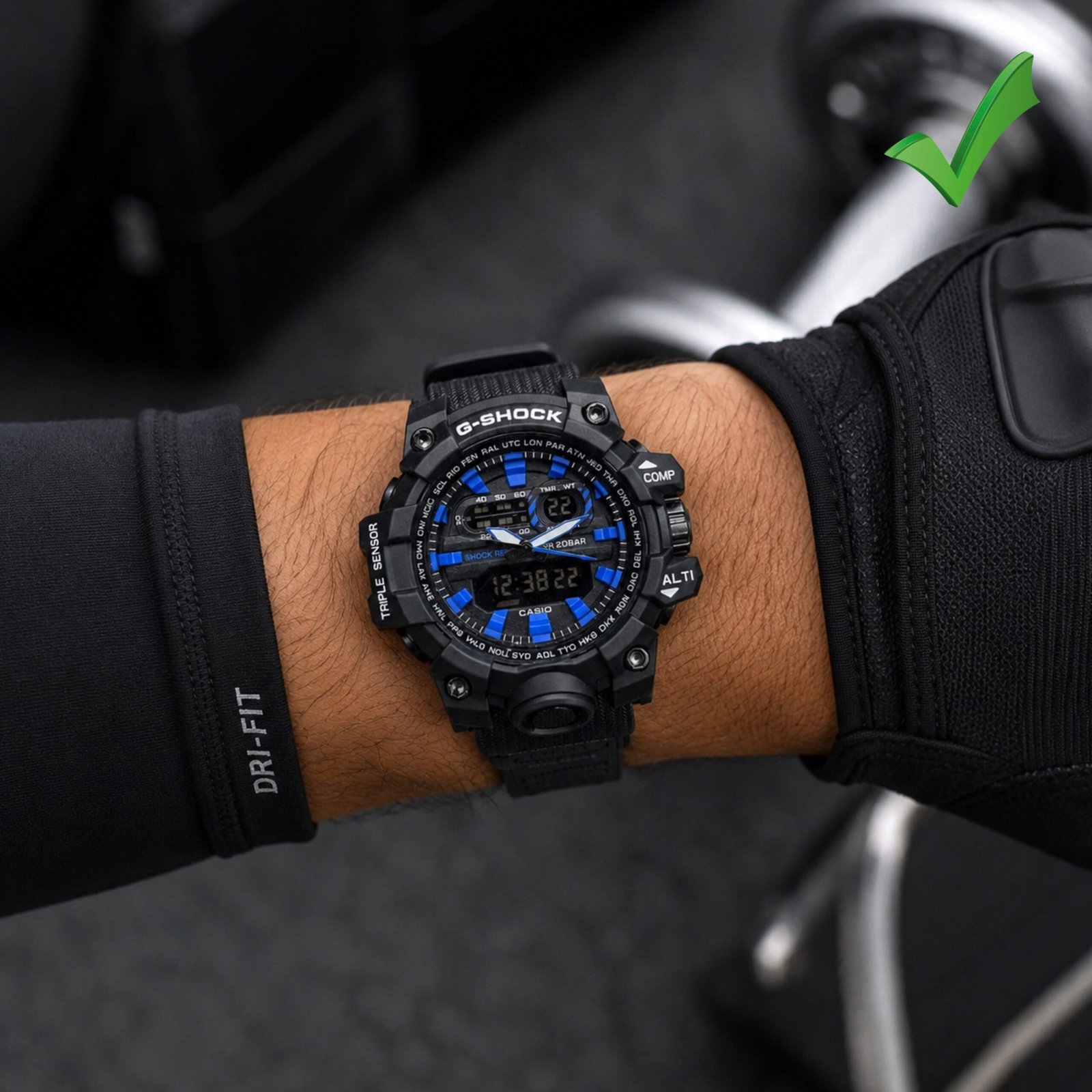 Rugged Hybrid Digital-Analog Men's Sport Watch – Shock Resistant
