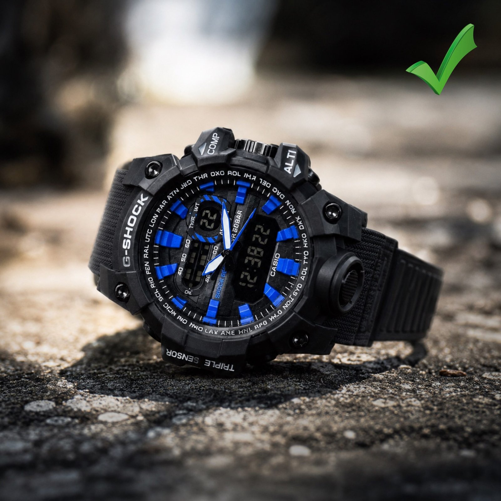 Rugged Hybrid Digital-Analog Men's Sport Watch – Shock Resistant
