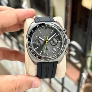 Charter Chrono Men's Sport Watch – Gunmetal & Black Silicone 44mm