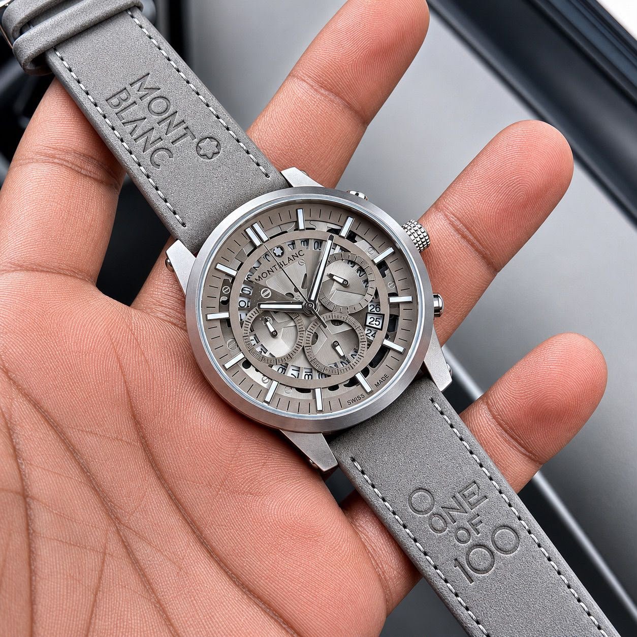 Luxury Grey Series Men's Chronograph – 42mm Formal Leather Edition