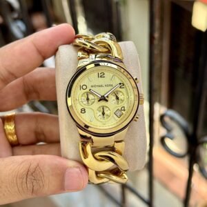 Runway Gold Chain-Link Women's Watch – 38mm Chronograph Edition