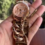 Runway Gold Chain-Link Women’s Watch – 38mm Chronograph Edition