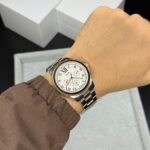 Premium Chronograph Men’s Watch – Two-Tone White Dial 42mm