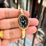 Iconic Baignoire Rose Gold Women’s Watch – Luxury Oval Bangle Edition