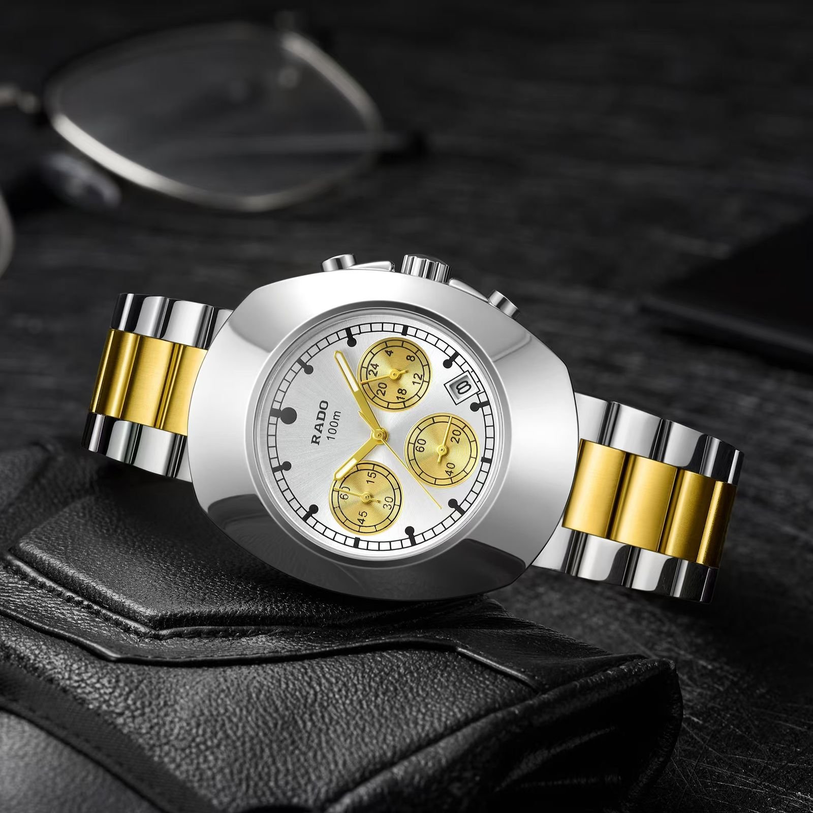 Premium Diastar Chronograph Men's Watch – 44mm Two-Tone Edition