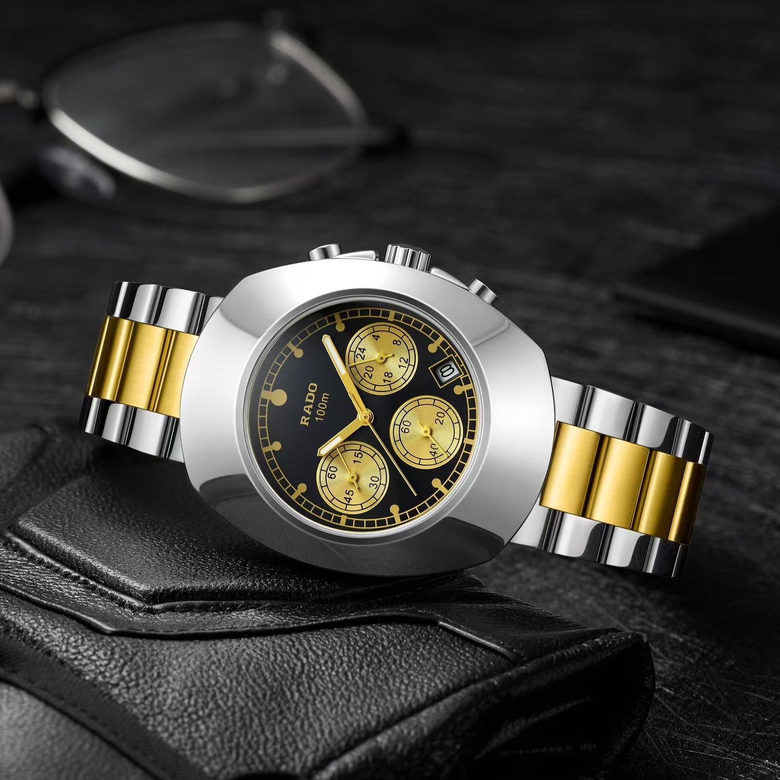 Premium Diastar Chronograph Men's Watch – 44mm Two-Tone Edition