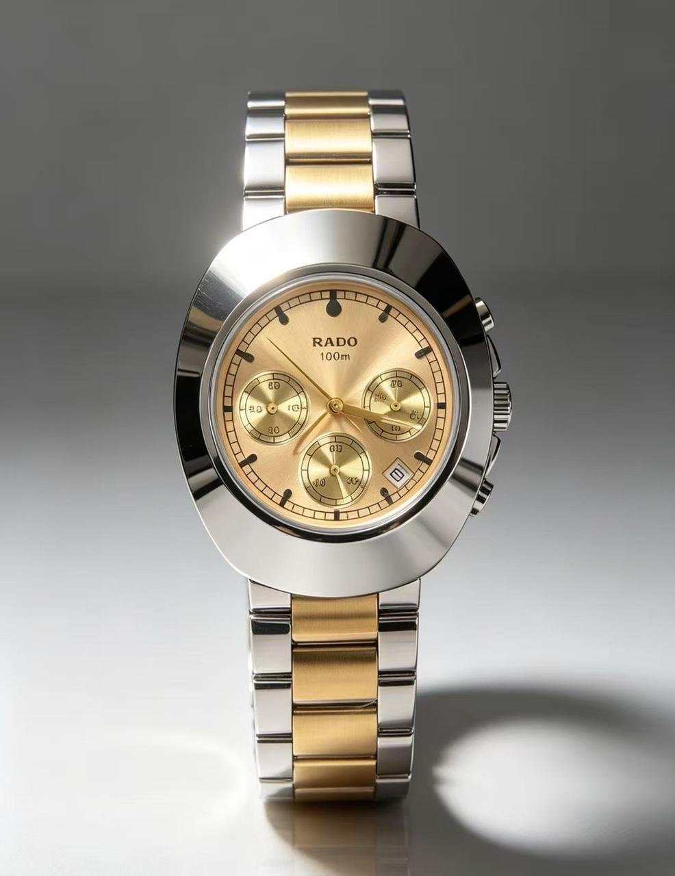 Premium Diastar Chronograph Men's Watch – 44mm Two-Tone Edition