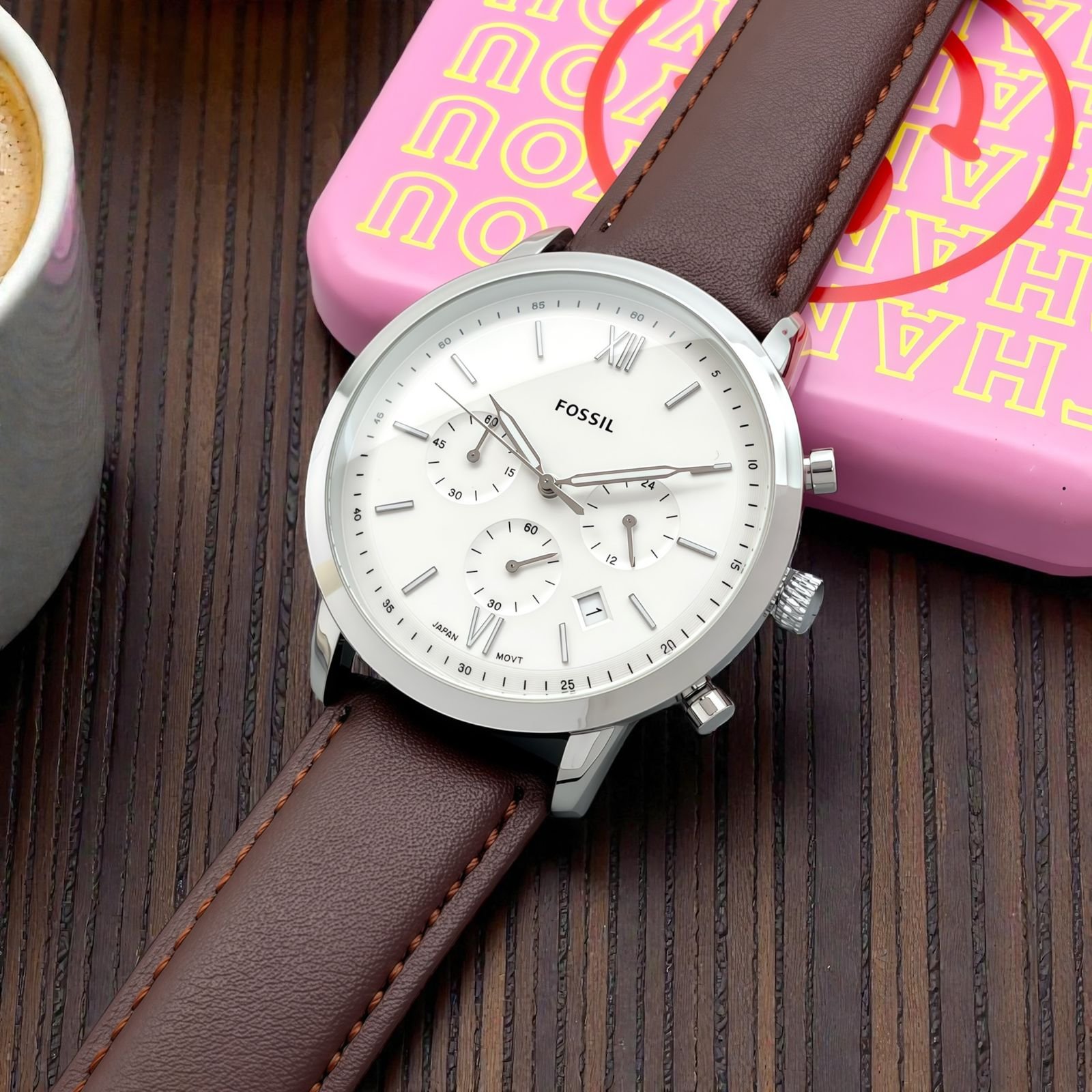 Premium Chronograph Men's Watch – 43mm Formal Leather Edition