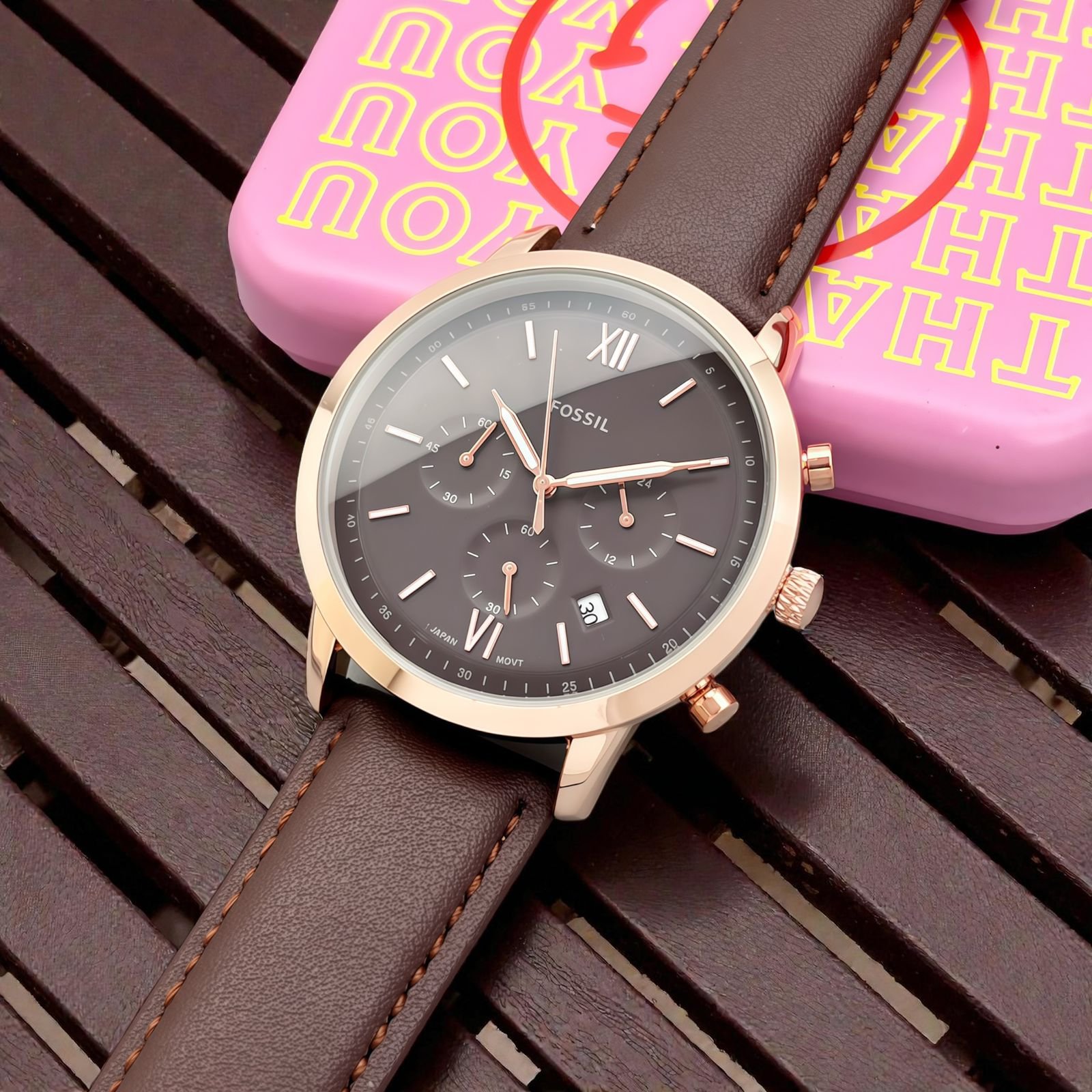 Premium Chronograph Men's Watch – 43mm Formal Leather Edition