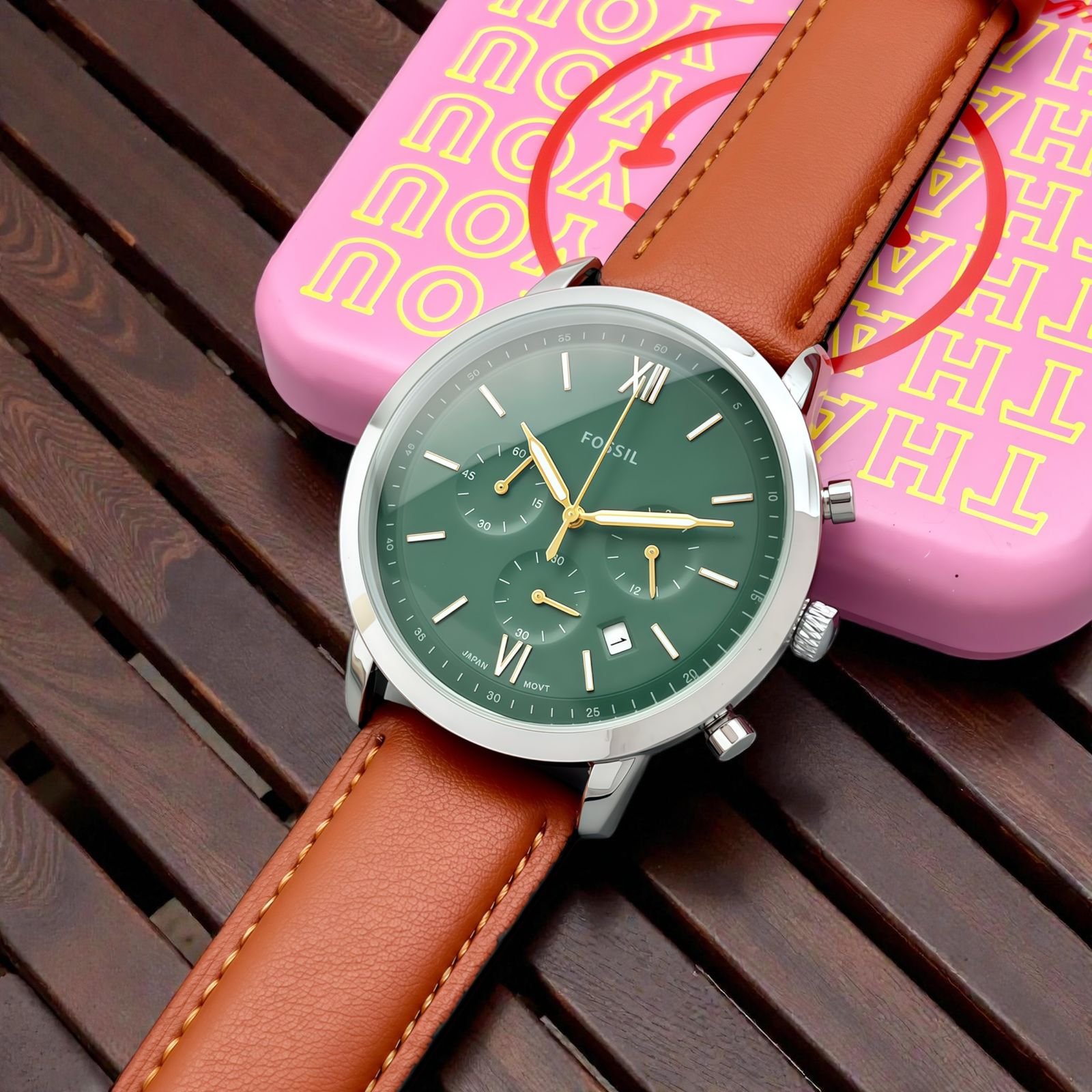 Premium Chronograph Men's Watch – 43mm Formal Leather Edition