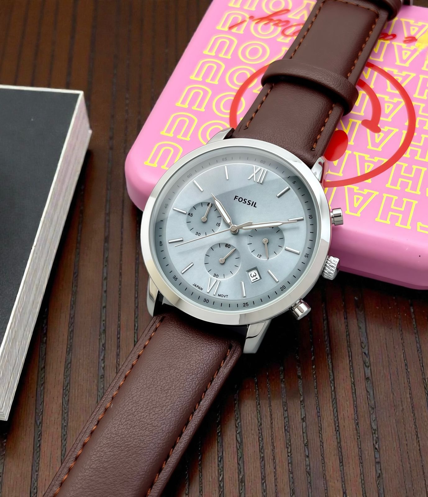 Premium Chronograph Men's Watch – 43mm Formal Leather Edition