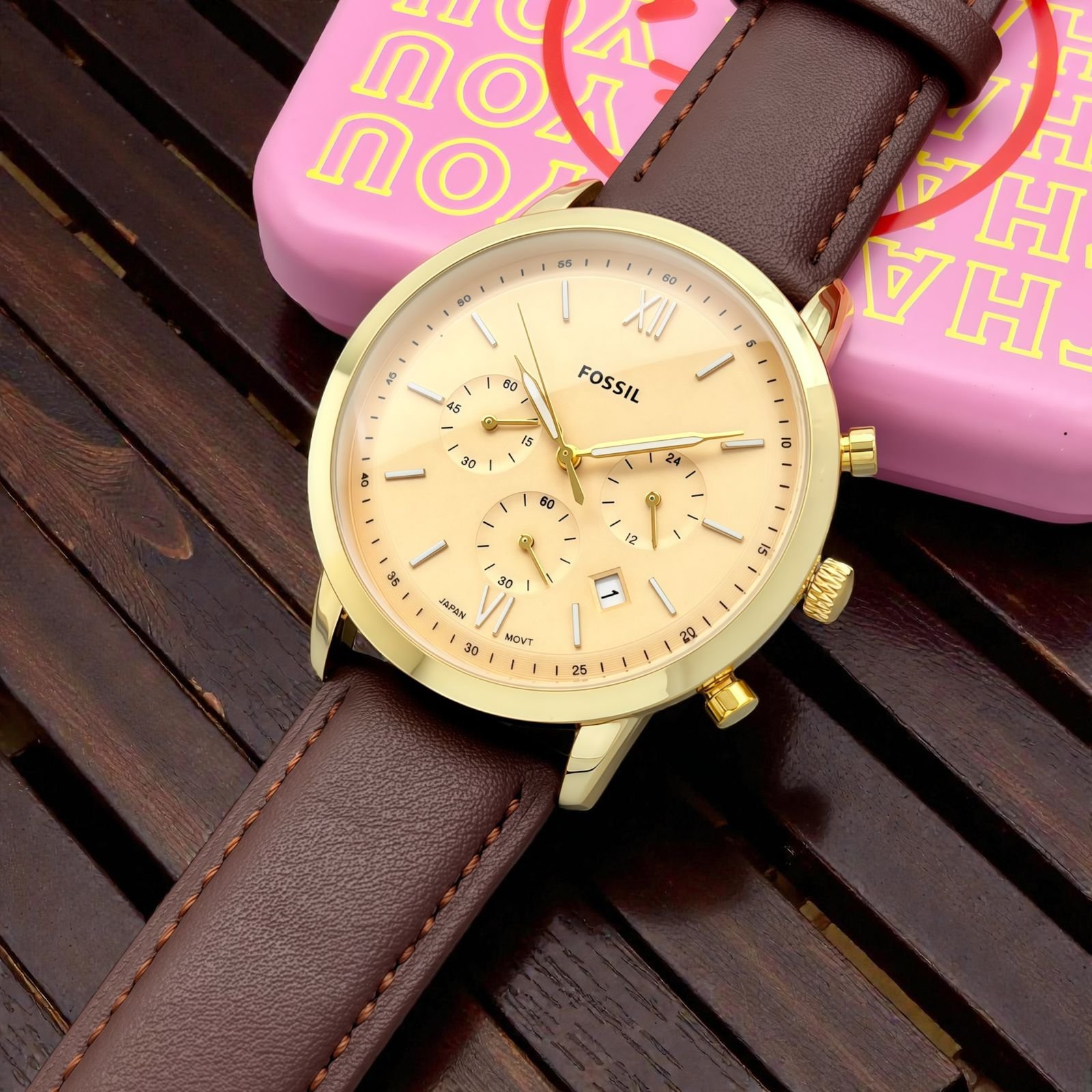 Premium Chronograph Men's Watch – 43mm Formal Leather Edition