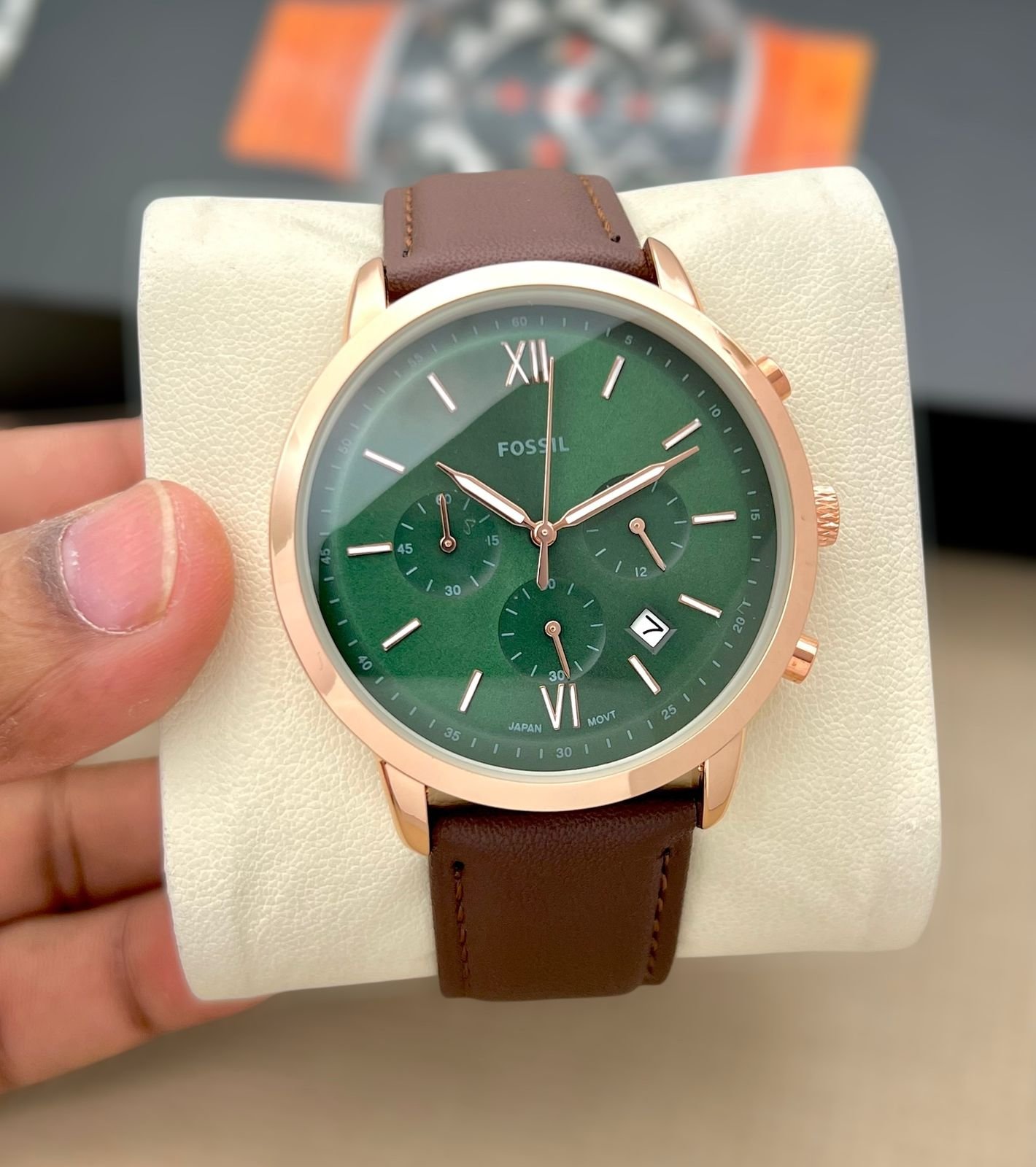 Premium Chronograph Men's Watch – 43mm Formal Leather Edition