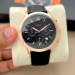 Premium Chronograph Men’s Watch – 43mm Formal Leather Edition
