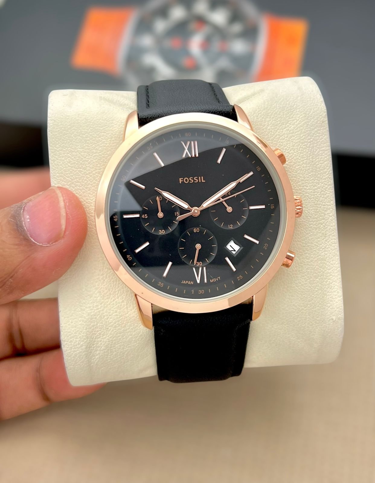 Premium Chronograph Men's Watch – 43mm Formal Leather Edition