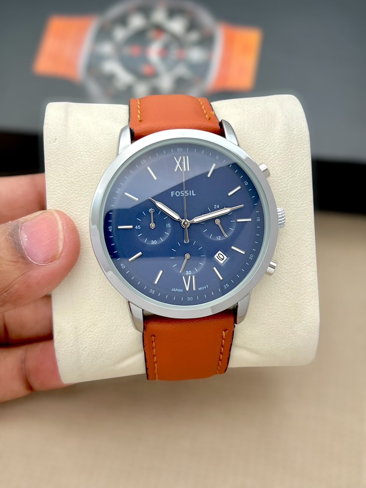 Premium Chronograph Men's Watch – 43mm Formal Leather Edition