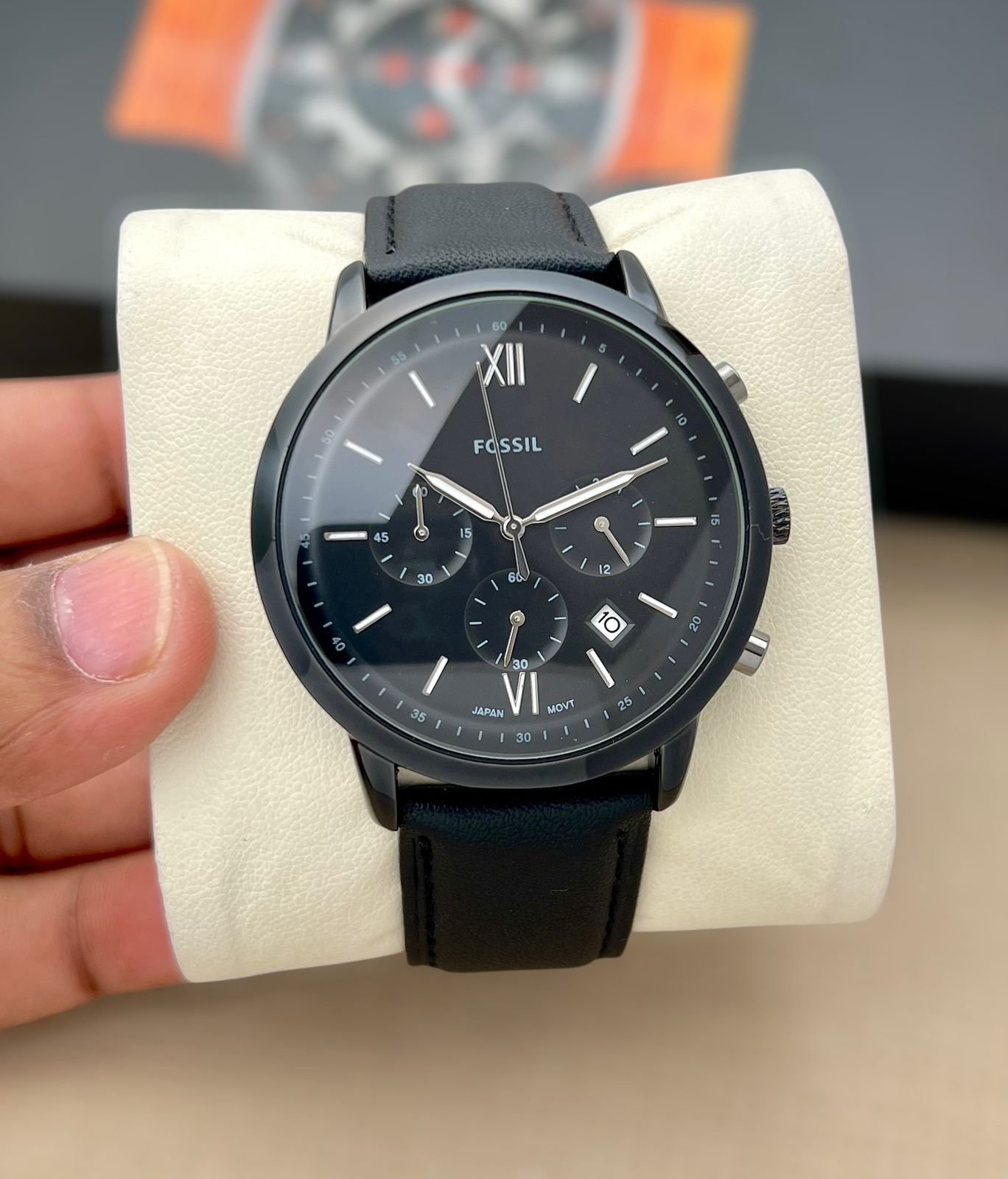 Premium Chronograph Men's Watch – 43mm Formal Leather Edition