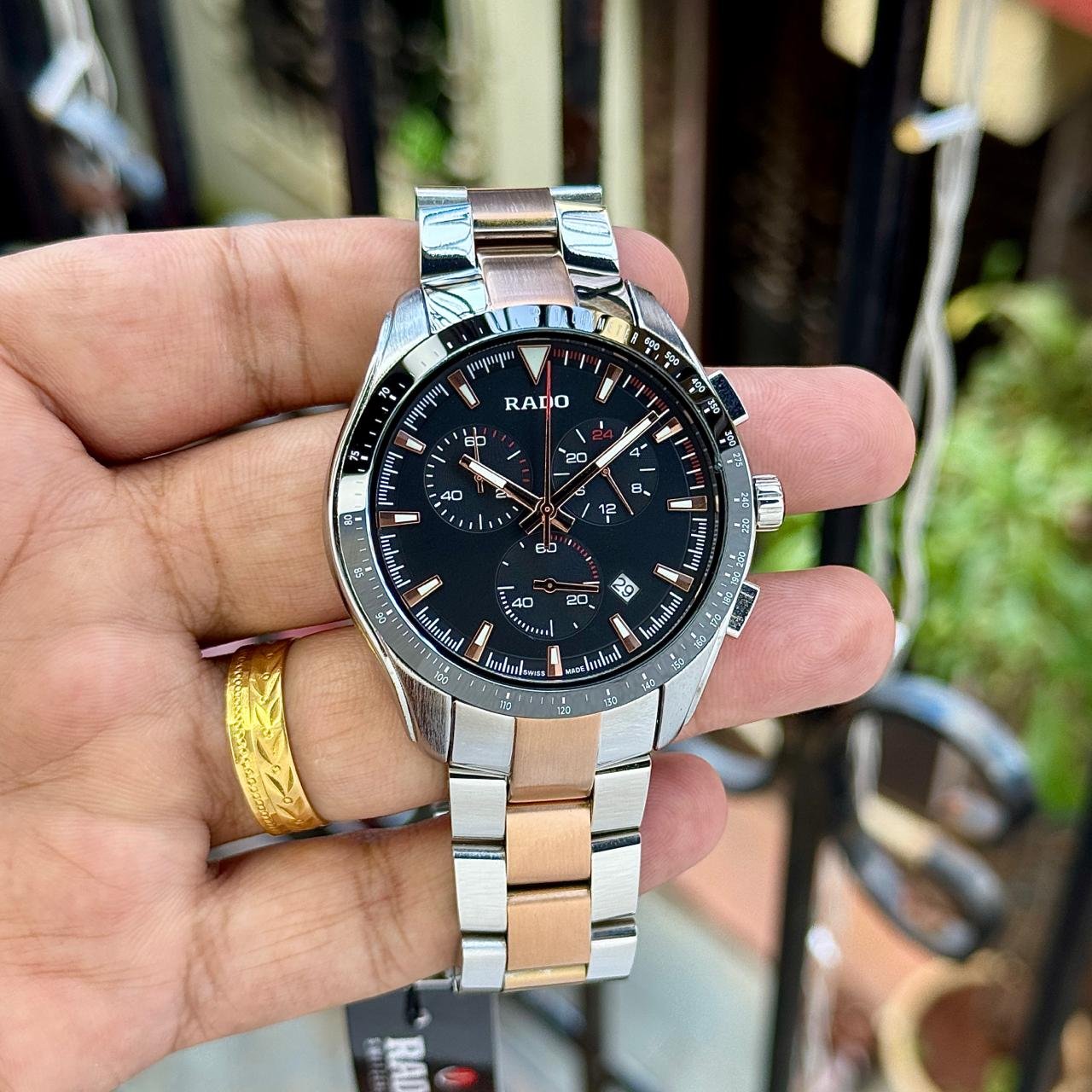 HyperChrome Luxury Men's Chronograph – Two-Tone Green Dial 44mm