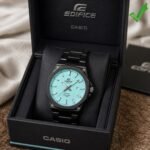 Premium Edifice Men's Watch – Tiffany Blue & Black Stainless Steel