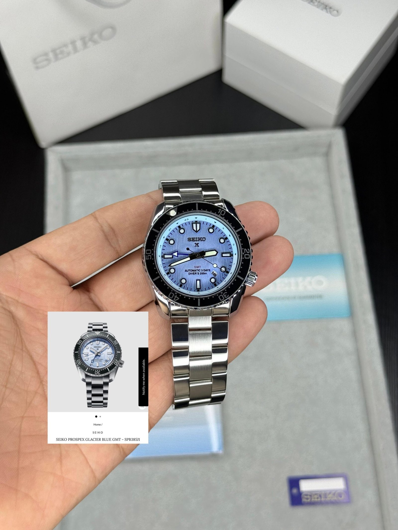 Glacier Blue GMT Men's Watch – 42mm Sapphire Glass Edition