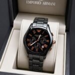 Premium Black Ceramic Men’s Chronograph – 44mm Scratch-Resistant