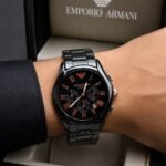 Premium Black Ceramic Men’s Chronograph – 44mm Scratch-Resistant