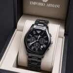 Premium Black Ceramic Men’s Chronograph – 44mm Scratch-Resistant