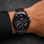 Premium Black Ceramic Men’s Chronograph – 44mm Scratch-Resistant