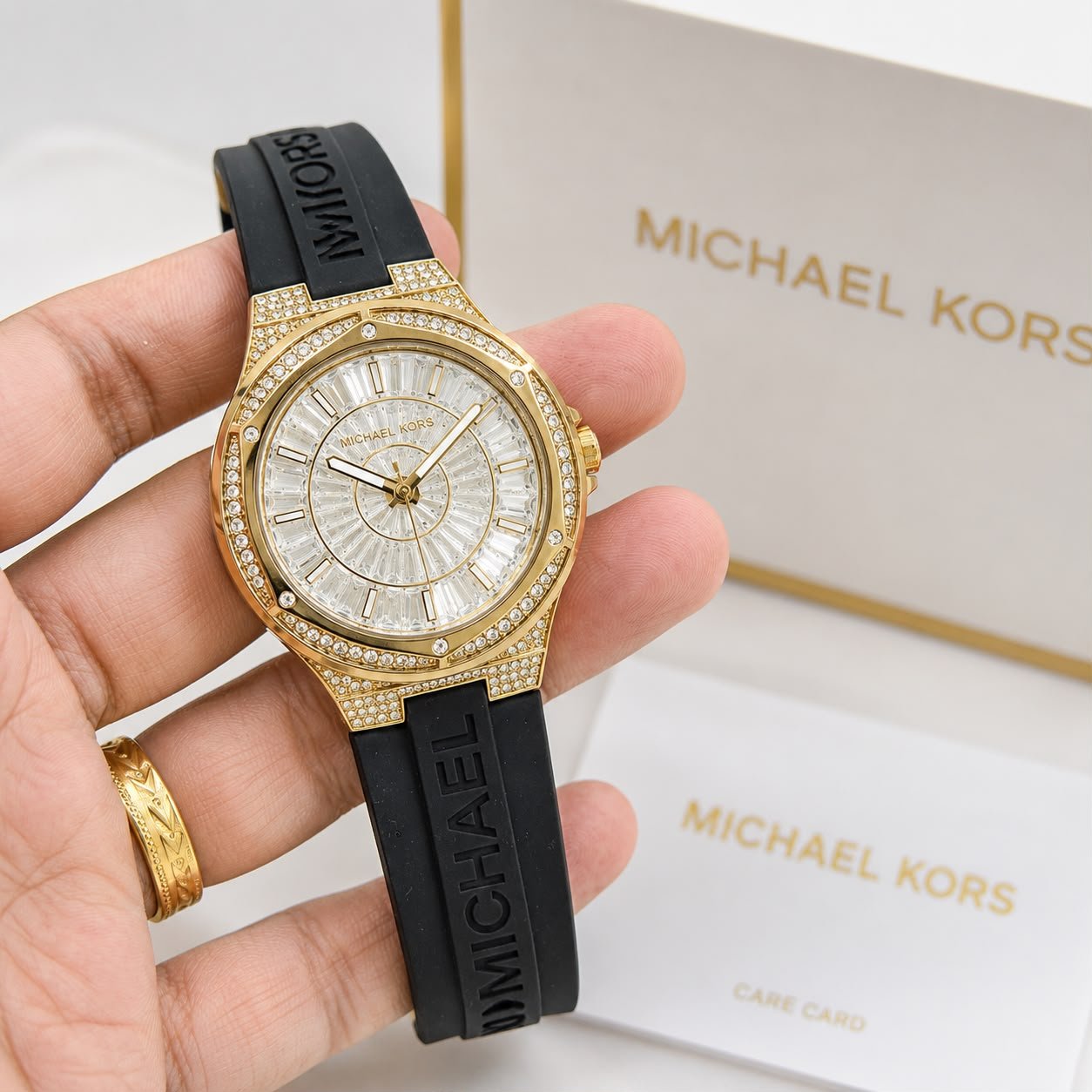 Lennox Luxury Crystal Women's Watch – Gold & Black 38mm