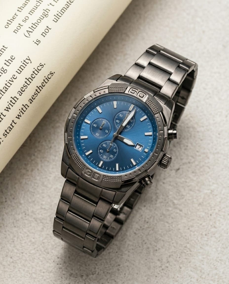 Men's Grant Chronograph Watch – All-Black Stainless Steel Edition