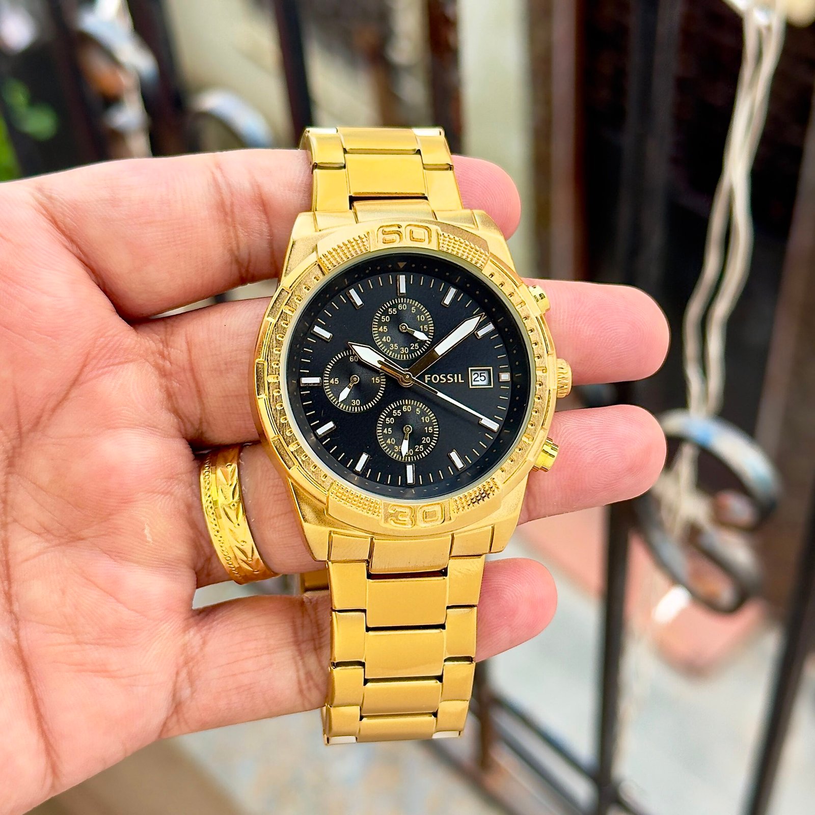 Men's Grant Chronograph Watch – All-Black Stainless Steel Edition