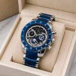 Premium Super Slim Men’s Watch – Date Display & Metal Strap Edition