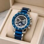 Premium Super Slim Men’s Watch – Date Display & Metal Strap Edition