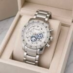 Premium Super Slim Men’s Watch – Date Display & Metal Strap Edition