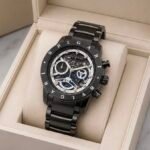 Premium Super Slim Men’s Watch – Date Display & Metal Strap Edition