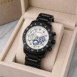 Premium Super Slim Men’s Watch – Date Display & Metal Strap Edition