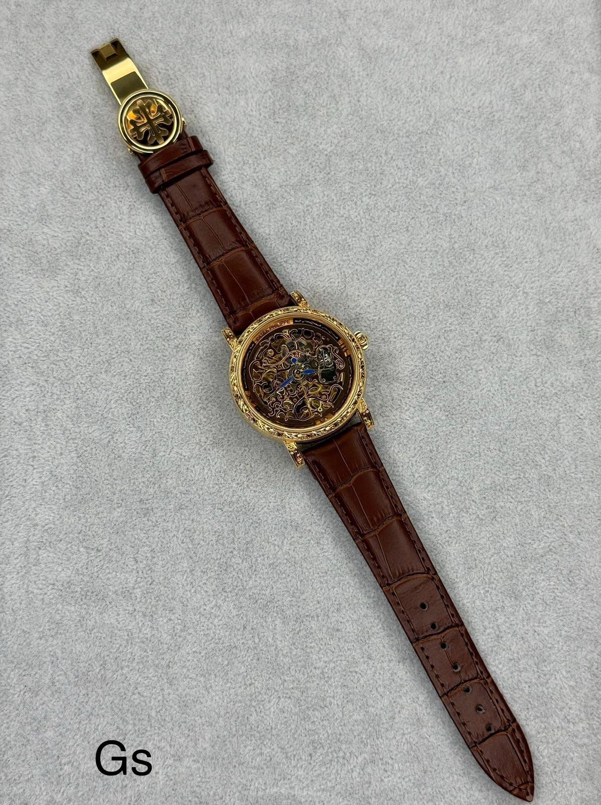 Men's Luxury Skeleton Automatic Watch – Open Back 42mm Edition