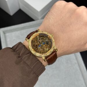 Men's Luxury Skeleton Automatic Watch – Open Back 42mm Edition