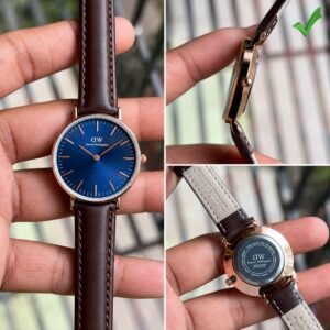 Classic Petite Women's Watch – Royal Blue Dial & Brown Leather
