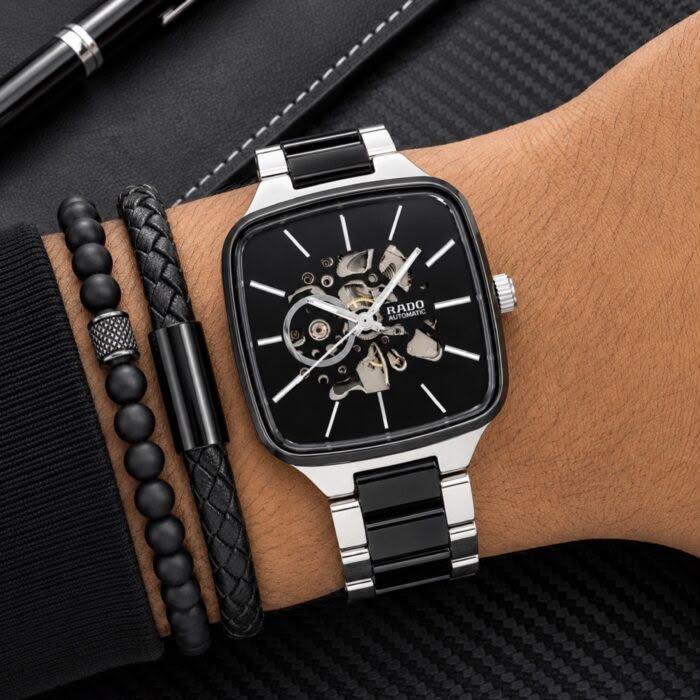 True Square Skeleton Automatic Men's Watch – 44mm Two-Tone Edition