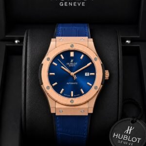 Classic Fusion Automatic Men's Watch – 45mm Rose Gold & Blue Edition