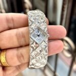 Curiosa Crystal Bangle Women’s Watch – Diamond-Shaped Silver Dial